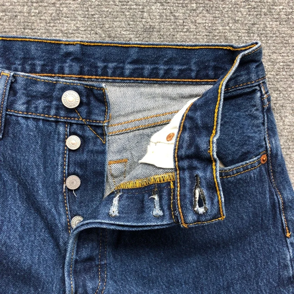 Levis 501 Original Fit Mens Dark Wash Straight Leg Button Fly Jeans W33 L31